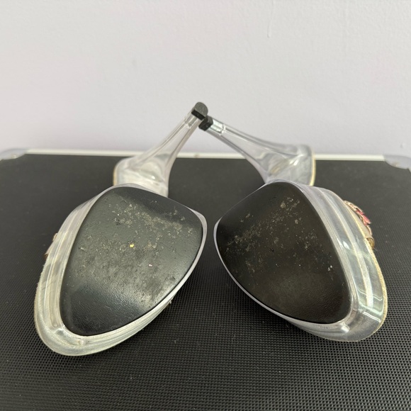 Vintage Victoria secrets two lips stiletto slides size 6 lucite pink sparkle - Picture 7 of 16